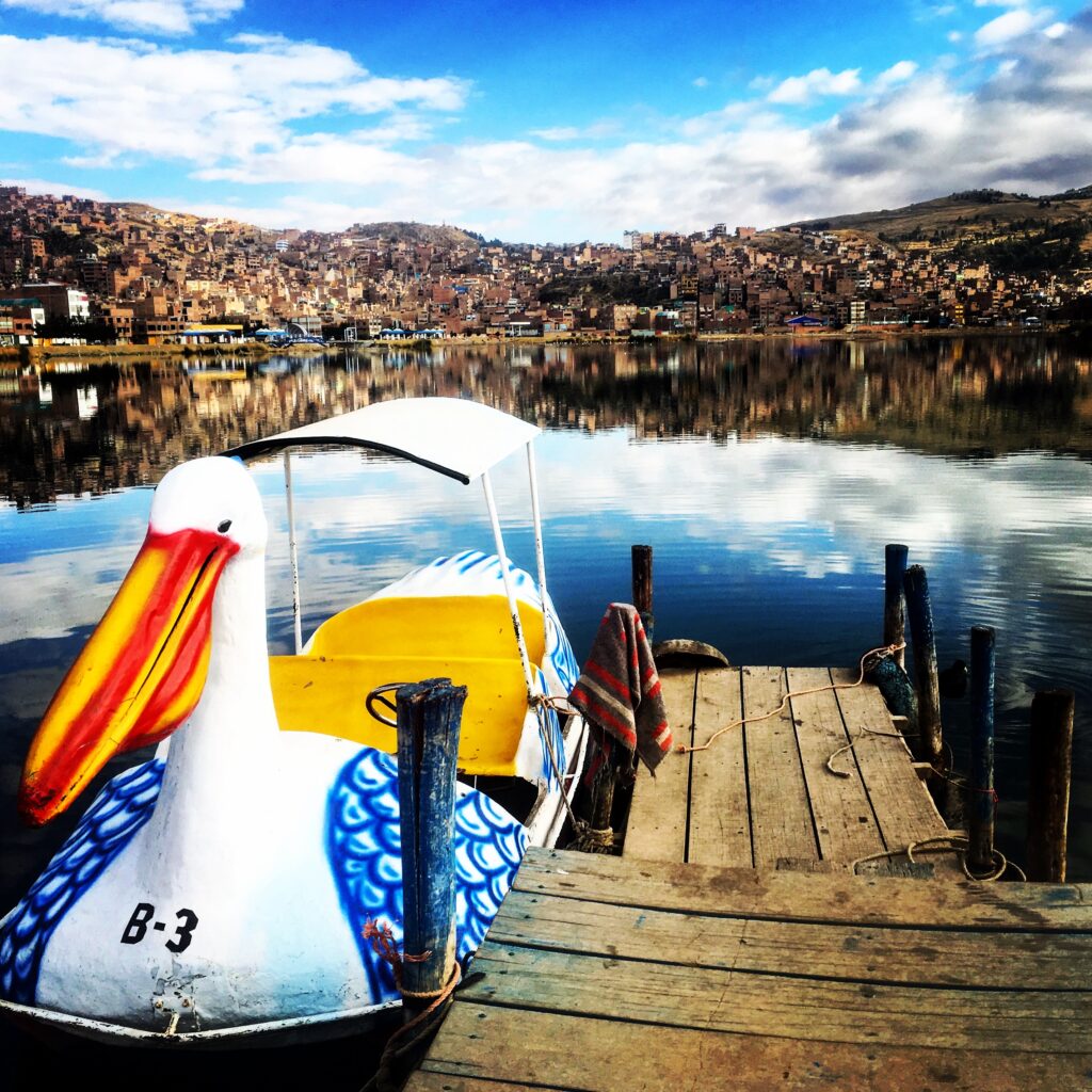 Porto di Puno, paesaggio sul lago Titicaca