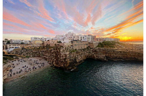 Spiaggia di Cala Porto al tramonto