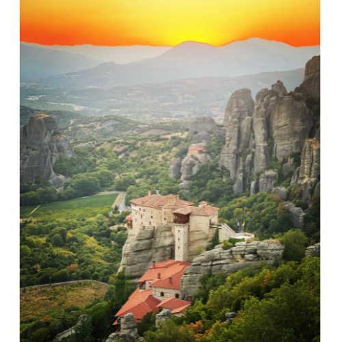 Monastero di Roussànou al tramonto