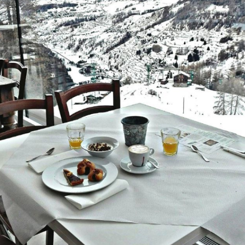 Colazione presso l'hotel Cré Forné, Champoluc