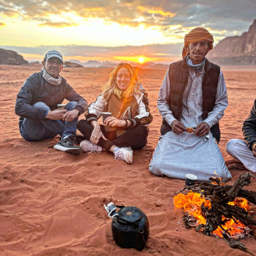 Il tramonto nel deserto del Wadi Rum